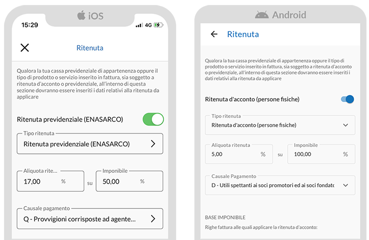 Impostare le ritenute per la sola fattura in creazione Guide pec.it