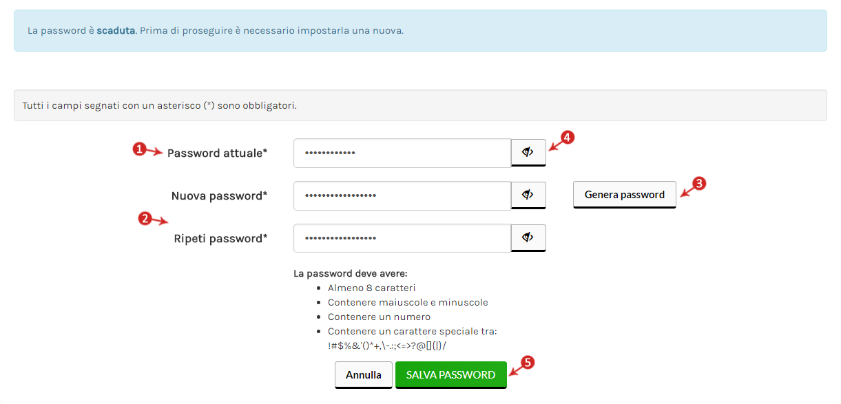sblocco utenza per mancata modifica semestrale password di accesso al pannello guide pec it