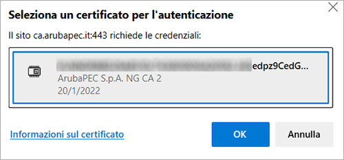 Aruba Key Windows - Verifica corretta importazione certificato