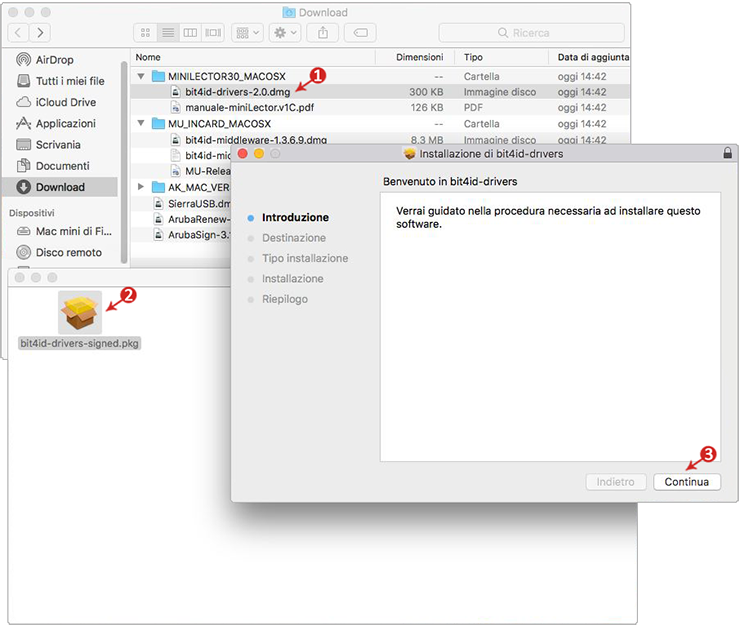 Installare i driver del lettore Mac