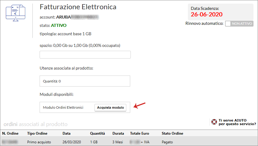 Aruba fatturazione elettronica rinnovo