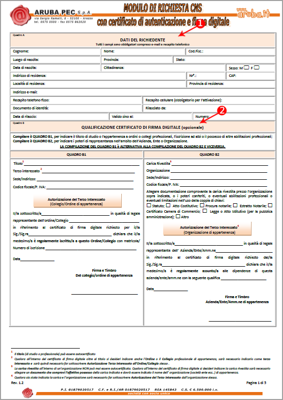 Come richiedere la CNS - firma digitale — Camera di Commercio delle Marche