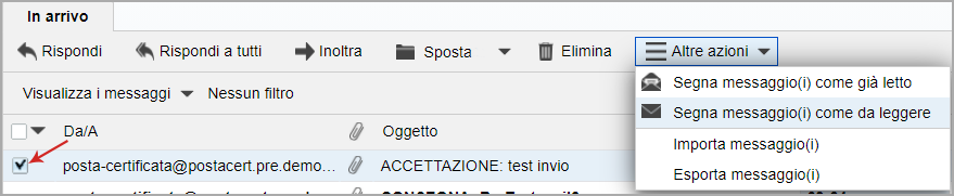 Webmail Pec Classic Messaggi Visualizzare I Messaggi E Gestire Gli Allegati Guide Pec It