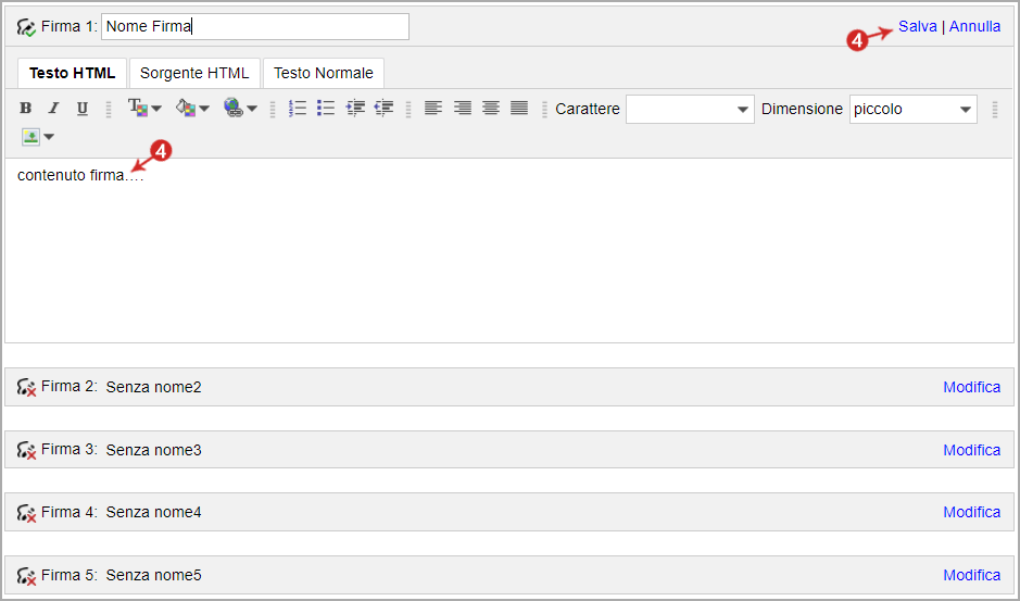 Webmail pec classic creare e modificare una firma guide pec it