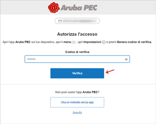 Come accedere a Webmail con verifica in 2 passaggi attiva | Guide pec.it