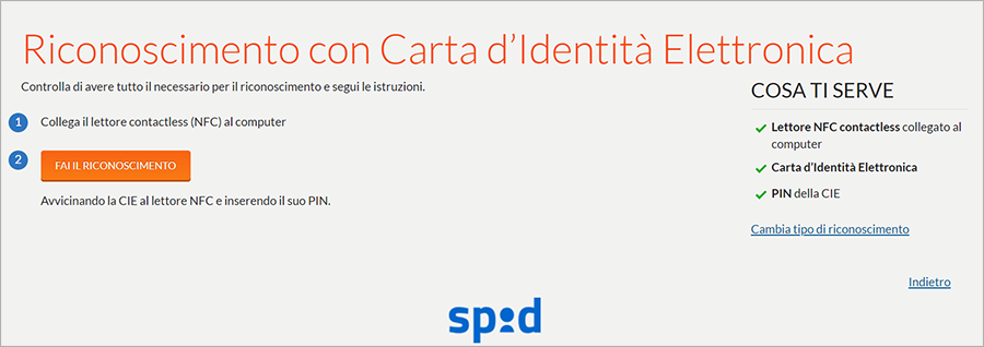 Lettore NFC Contactless per la Carta di Identità Elettronica